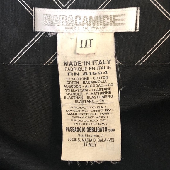 ITALY/ NARA CAMICE/size III/ Blk. /white -button up/ such comfort - Picture 7 of 8
